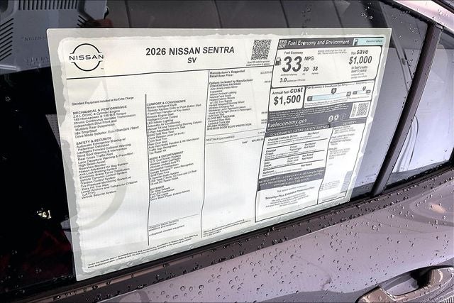 2026 Nissan Sentra SV - Convenience Package