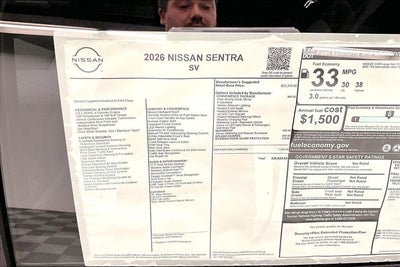 2026 Nissan Sentra SV - Convenience and Moonroof Packages