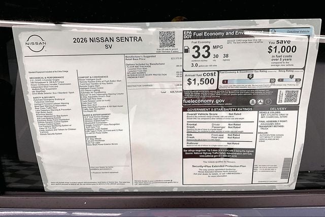 2026 Nissan Sentra SV