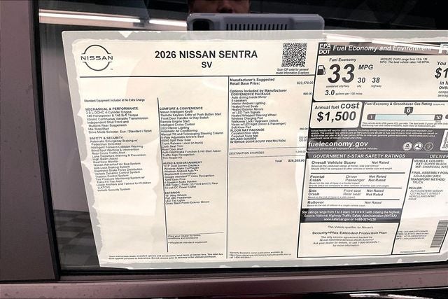 2026 Nissan Sentra SV - Convenience Package