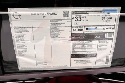 2027 Nissan Sentra SV - Convenience and Moonroof Packages