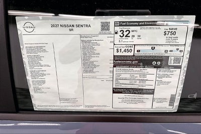 2027 Nissan Sentra SR - Midnight, Premium, All Weather, Moonroof Pkgs
