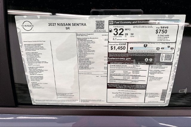 2027 Nissan Sentra SR - Midnight, Premium, All Weather, Moonroof Pkgs