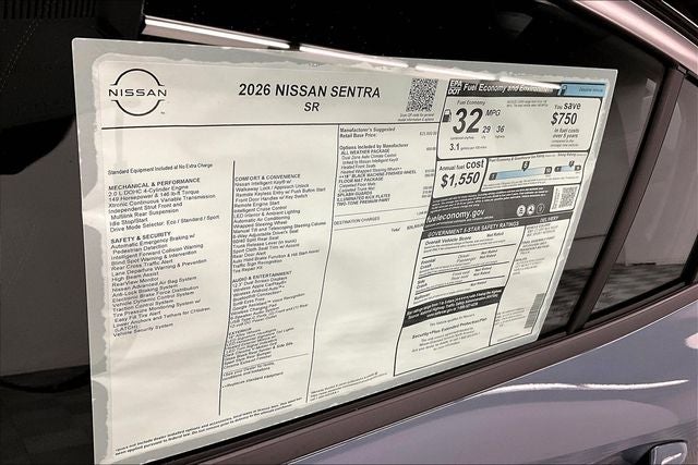 2026 Nissan Sentra SR - All Weather Package