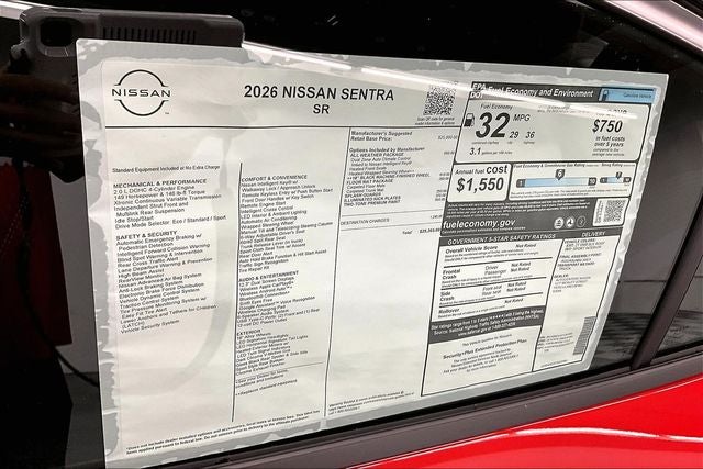 2026 Nissan Sentra SR - All Weather Package