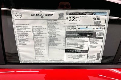 2026 Nissan Sentra SR - Premium, All Weather, Moonroof Pkgs