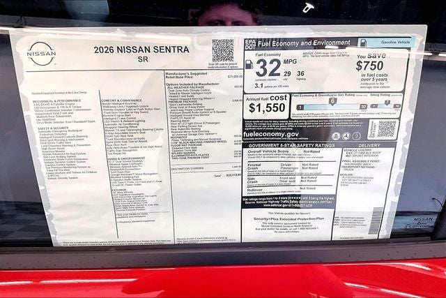 2026 Nissan Sentra SR - Premium, Moonroof, All Weather Pkgs
