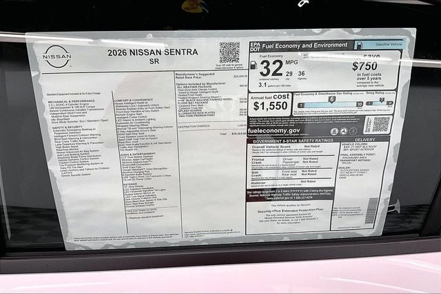 2026 Nissan Sentra SR - All Weather Package