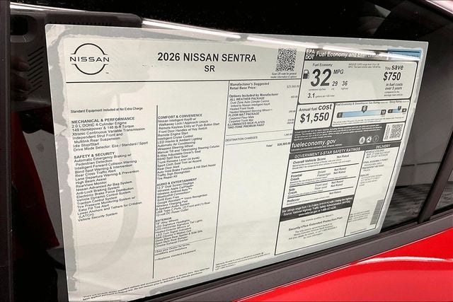 2026 Nissan Sentra SR - All Weather Package
