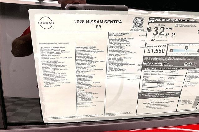 2026 Nissan Sentra SR - Premium and All Weather Packages