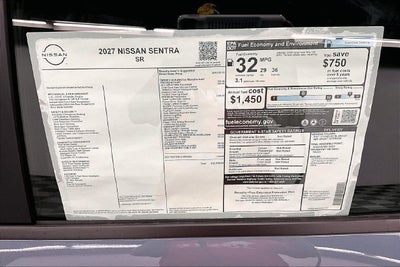 2027 Nissan Sentra SR - Midnight, Premium, All Weather Pkgs