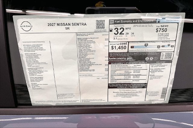 2027 Nissan Sentra SR - Midnight, Premium, All Weather Pkgs