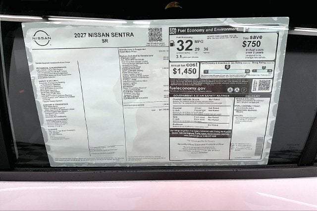 2027 Nissan Sentra SR - Premium, All Weather, Moonroof Pkgs