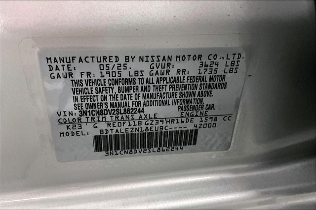 2025 Nissan Versa 1.6 S - Plus and Trunk Packages