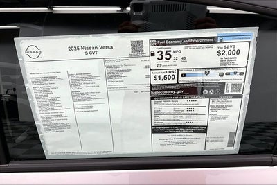 2025 Nissan Versa 1.6 S - Plus and Trunk Packages
