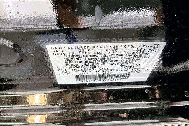 2025 Nissan Versa 1.6 SV - Trunk Package