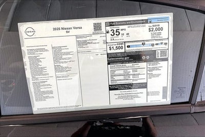 2025 Nissan Versa 1.6 SV - Trunk Package