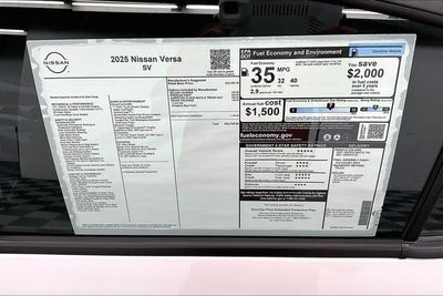 2025 Nissan Versa 1.6 SV - Trunk Package