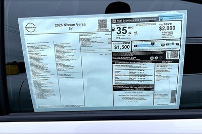 2025 Nissan Versa 1.6 SV - Trunk Package