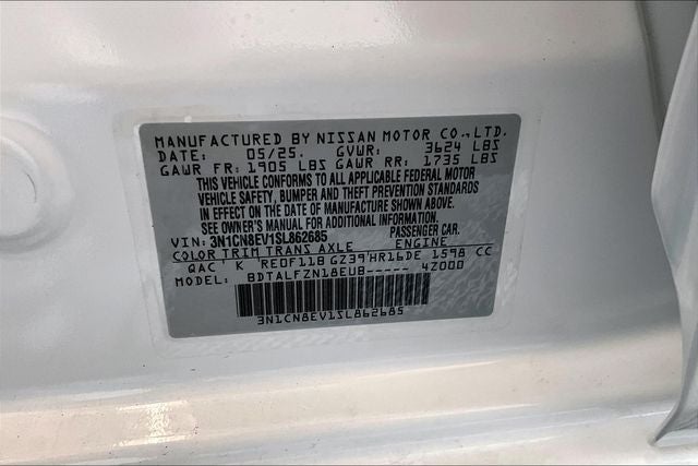 2025 Nissan Versa 1.6 SV - Trunk Package