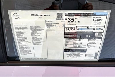 2025 Nissan Versa 1.6 SV - Trunk Package
