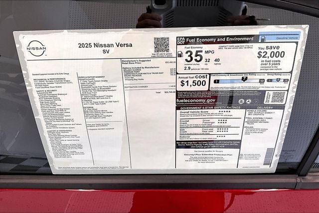 2025 Nissan Versa 1.6 SV - Trunk Package