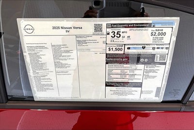 2025 Nissan Versa 1.6 SV - Trunk Package
