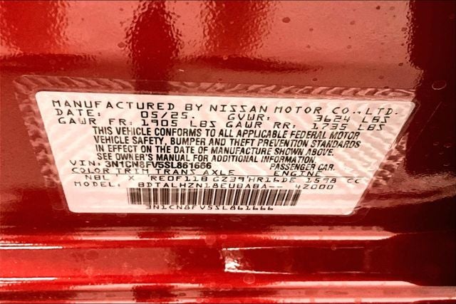 2025 Nissan Versa 1.6 SR - Trunk Package