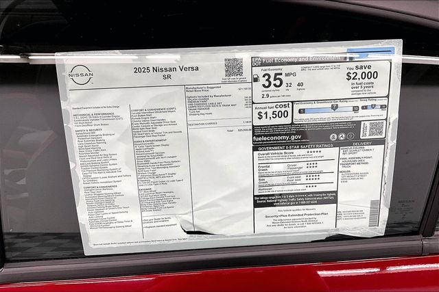 2025 Nissan Versa 1.6 SR - Trunk Package