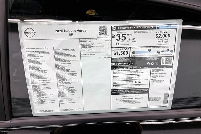 2025 Nissan Versa 1.6 SR - Trunk Package