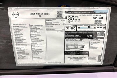 2025 Nissan Versa 1.6 SR - Trunk Package