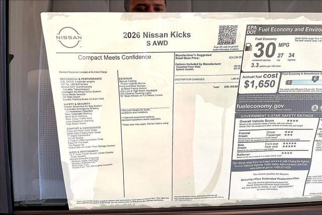2026 Nissan Kicks S AWD