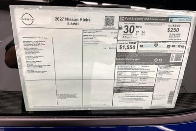 2027 Nissan Kicks S AWD