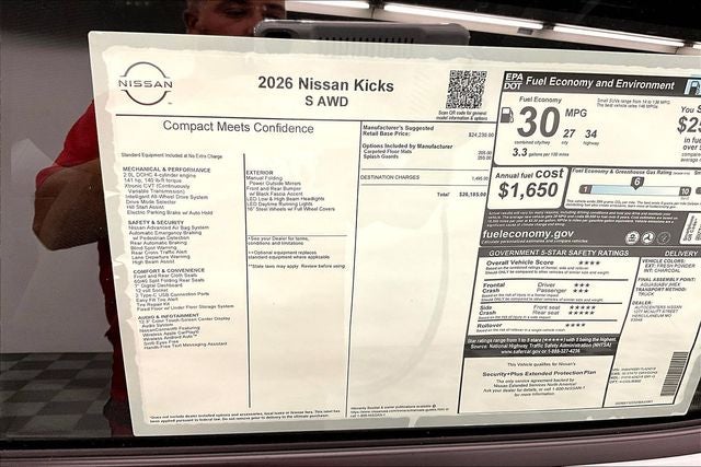 2026 Nissan Kicks S AWD