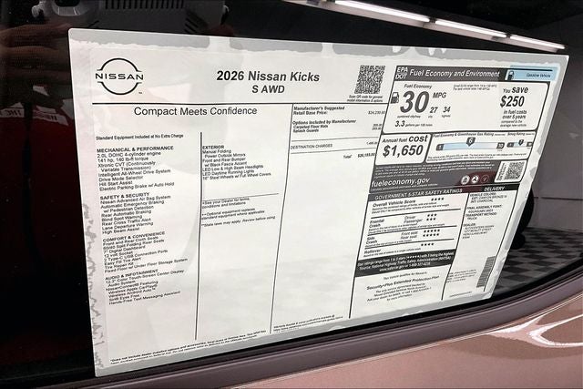 2026 Nissan Kicks S AWD