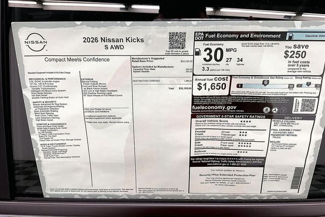 2026 Nissan Kicks S AWD