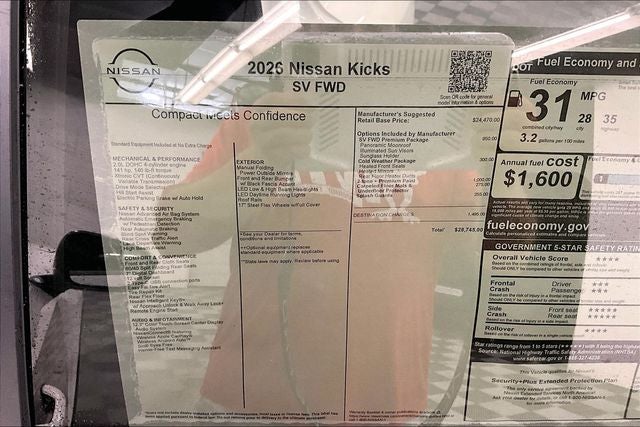 2026 Nissan Kicks SV - Premium, Cold Weather, Electronics Pkgs