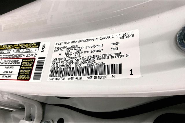 2025 Toyota Tacoma SR5 4x4 - Adaptive Cruise - Blind Spot Detection