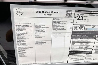 2026 Nissan Murano SL AWD - Comfort Package