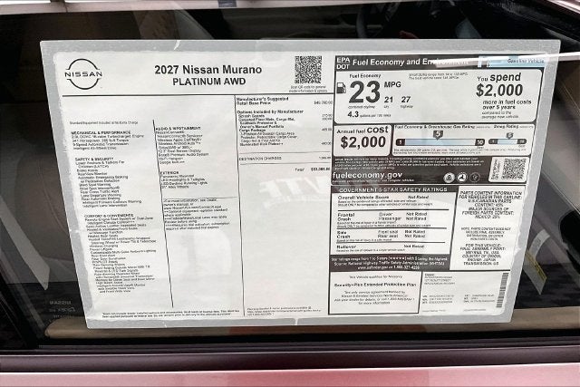 2027 Nissan Murano Platinum AWD - Cargo Package