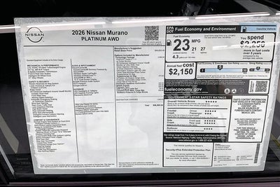 2026 Nissan Murano Platinum AWD - Technology and Cargo Packages