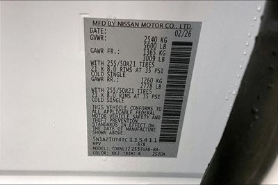 2026 Nissan Murano Platinum AWD - Technology and Cargo Packages