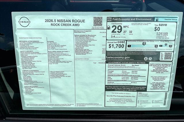 2026 Nissan Rogue Rock Creek AWD - Premium Package