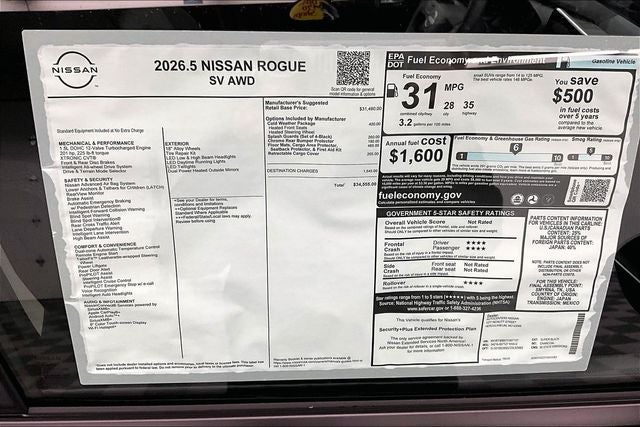 2026 Nissan Rogue SV AWD - Cold Weather Package