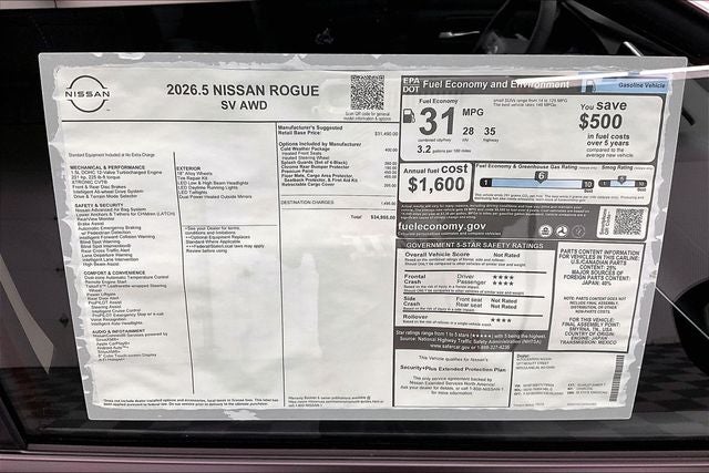 2026 Nissan Rogue SV AWD - Cold Weather Package
