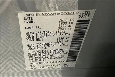 2025 Nissan Pathfinder Platinum Pano Roof - Htd/Cooled Leather - 20'' Wheels