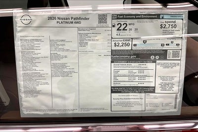 2026 Nissan Pathfinder Platinum 4WD - Cargo Package