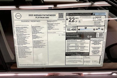 2025 Nissan Pathfinder Platinum 4WD - Cargo Package