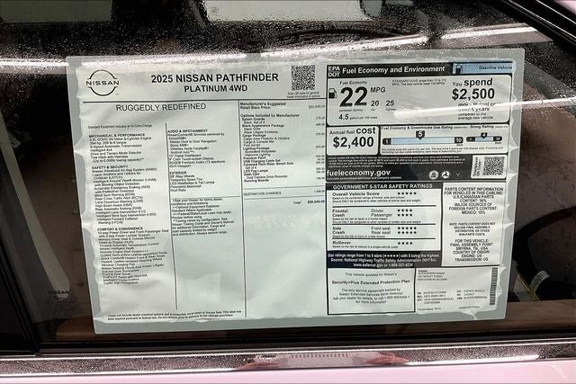 2025 Nissan Pathfinder Platinum 4WD - Black Appearance, Cargo, Lighting Pkgs
