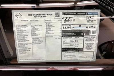 2025 Nissan Pathfinder Platinum 4WD - Black Appearance, Cargo, Lighting Pkgs